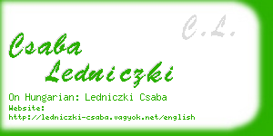 csaba ledniczki business card